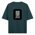 Oversized Classic T-Shirt | Unisex Fit | 100% Super-Combed Cotton | Pre-Shrunk, Double-Stitched | Adults | Typographic | Determination | Everyday - back - Petrol Blue - mockup 2