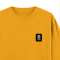 Oversized Classic T-Shirt | Unisex Fit | 100% Super-Combed Cotton | Pre-Shrunk, Double-Stitched | Adults | Typographic | Determination | Everyday - right pocket - Golden Yellow - mockup 4