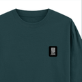 Oversized Classic T-Shirt | Unisex Fit | 100% Super-Combed Cotton | Pre-Shrunk, Double-Stitched | Adults | Typographic | Determination | Everyday - right pocket - Petrol Blue - mockup 4