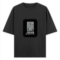 Oversized Classic T-Shirt | Unisex Oversized Fit | 100% Super-Combed Cotton | Embroidery, Pre-Shrunk, Ribbed Neck | Adult | Typographic - front - Black - mockup 1