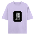 Oversized Classic T-Shirt | Unisex Oversized Fit | 100% Super-Combed Cotton | Embroidery, Pre-Shrunk, Ribbed Neck | Adult | Typographic - front - Lavender - mockup 1