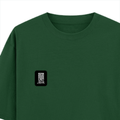 Oversized Classic T-Shirt | Unisex Oversized Fit | 100% Super-Combed Cotton | Embroidery, Pre-Shrunk, Ribbed Neck | Adult | Typographic - left pocket - Bottle Green - mockup 3