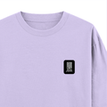 Oversized Classic T-Shirt | Unisex Oversized Fit | 100% Super-Combed Cotton | Embroidery, Pre-Shrunk, Ribbed Neck | Adult | Typographic - right pocket - Lavender - mockup 4