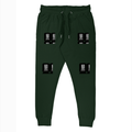 Joggers | Unisex Regular Fit | 260 GSM Fleece | Pockets & Ribbed Cuffs | Adults | Typographic | Determination | Everyday | Confident - left pocket - Bottle Green - mockup 1