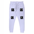Joggers | Regular Fit Unisex | 260 GSM Fleece Embroidery | Derby Rib & Pockets | Typographic | Determination | Everyday | Confident - left pocket - Lavender - mockup 1