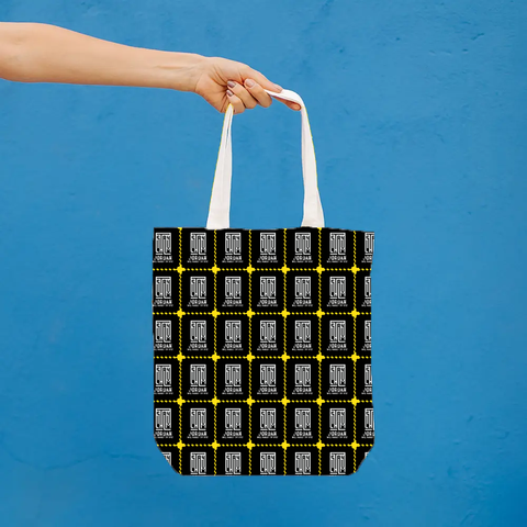 AOP Tote Bag Non-Zipper | Standard Size | Premium Canvas | Reusable & Versatile | Unisex Adults | Typographic | Determination | Everyday | Confident - front - mockup 1