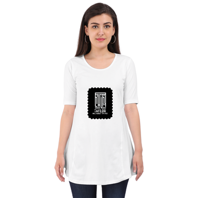 Female Maternity Dress | Women's Comfort Fit | 180 GSM Bio-Washed Fabric | Double Stitched, Pre-Shrunk | Typographic | Determination | Everyday - front - White - mockup 1