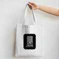 Tote Bag Non Zipper | Large Capacity Unisex | 300 GSM Fabric Printing & Embroidery | Reinforced Handles & Inner Pocket | Adult | Typographic - back - mockup 2