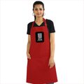 Apron | Onesize Unisex Adult | Cotton DTG Printed | Pockets & Adjustable Straps | Typographic | Determination | Everyday | Confident - front - Red - mockup 1