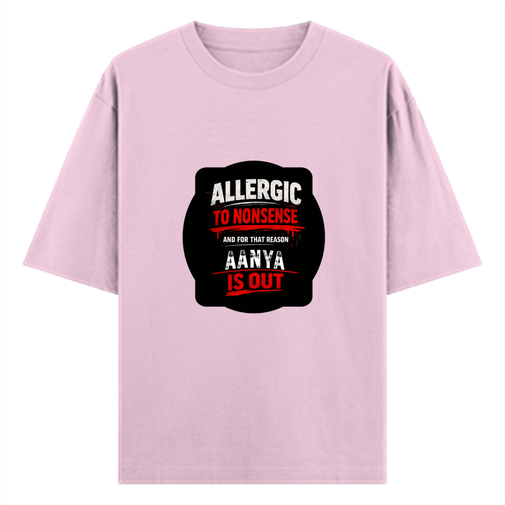 Oversized Standard T-Shirt | Unisex Relaxed Fit | 100% Super Combed Cotton DTG | Soft, Breathable & Durable | Adult | Grunge | Attitude | Everyday - front - Light Baby Pink - mockup 1
