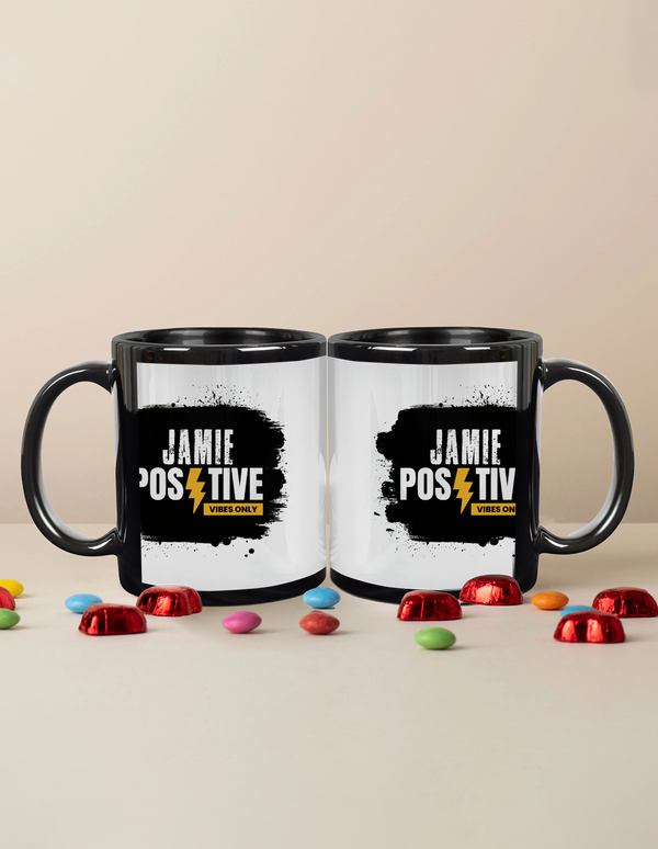 Black Coffee Mug | 11 oz Unisex | Ceramic Sublimation | Fade-Proof Glossy Finish | Grunge | Positivity | Motivation | Birthday | Uplifting | Uplifting