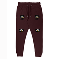 Joggers | Regular Fit Unisex | 260 GSM Fleece Embroidery | Derby Rib & Pockets | Grunge | Positivity | Motivation | Birthday | Uplifting | Uplifting - left pocket - Maroon - mockup 1