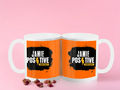 Color Coffee Mug | 11 oz Ceramic | DTG Printed | Inner & Handle Color, Fade-Proof | Unisex Adult | Grunge | Positivity | Motivation | Birthday - front - White - mockup 1
