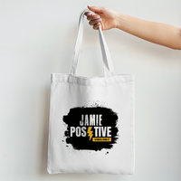 Tote Bag Non Zipper | Large Capacity Unisex | 300 GSM Fabric Printing & Embroidery | Reinforced Handles & Inner Pocket | Adult | Grunge | Positivity