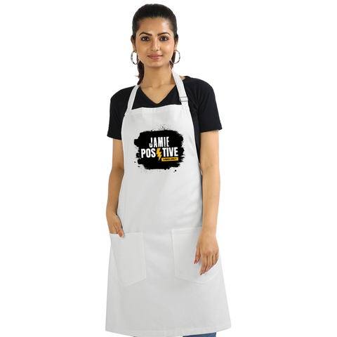 Apron | Onesize Unisex Adult | Cotton DTG Printed | Pockets & Adjustable Straps | Grunge | Positivity | Motivation | Birthday | Uplifting | Uplifting - front - White - mockup 1