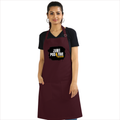 Apron | Onesize Unisex Adult | Cotton Drill Fabric with Embroidery | Two Front Pockets, Adjustable Straps, Double-Stitched | Grunge | Positivity - front - Maroon - mockup 1