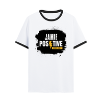Ringer T-shirt | Unisex | DTG Print | Contrast Trim | Men's, Women's | Grunge | Positivity | Motivation | Birthday | Uplifting | Uplifting Positivity