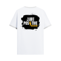 Ringer T-shirt | Unisex | DTG Print | Contrast Trim | Men's, Women's | Grunge | Positivity | Motivation | Birthday | Uplifting | Uplifting Positivity - back - White Black - mockup 2
