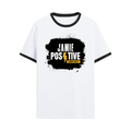 Ringer T-shirt | Unisex Regular Fit | 100% Cotton DTF/DTG | Contrast Rib Neck Bio Washed Pre-Shrunk | Adults | Grunge | Positivity | Motivation - front - Black White - mockup 1