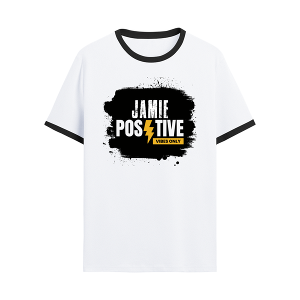 Ringer T-shirt | Unisex Regular Fit | 100% Cotton DTF/DTG | Contrast Rib Neck Bio Washed Pre-Shrunk | Adults | Grunge | Positivity | Motivation