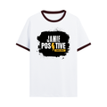 Ringer T-shirt | Unisex Regular Fit | 100% Cotton DTF/DTG | Contrast Rib Neck Bio Washed Pre-Shrunk | Adults | Grunge | Positivity | Motivation - front - Maroon off white - mockup 1