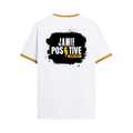 Ringer T-shirt | Unisex Regular Fit | 100% Cotton DTF/DTG | Contrast Rib Neck Bio Washed Pre-Shrunk | Adults | Grunge | Positivity | Motivation - back - Mustard yellow off white - mockup 2