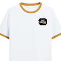 Ringer T-shirt | Unisex Regular Fit | 100% Cotton DTF/DTG | Contrast Rib Neck Bio Washed Pre-Shrunk | Adults | Grunge | Positivity | Motivation - left pocket - Mustard yellow off white - mockup 3