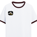 Ringer T-shirt | Unisex Regular Fit | 100% Cotton DTF/DTG | Contrast Rib Neck Bio Washed Pre-Shrunk | Adults | Grunge | Positivity | Motivation - right pocket - Maroon off white - mockup 4