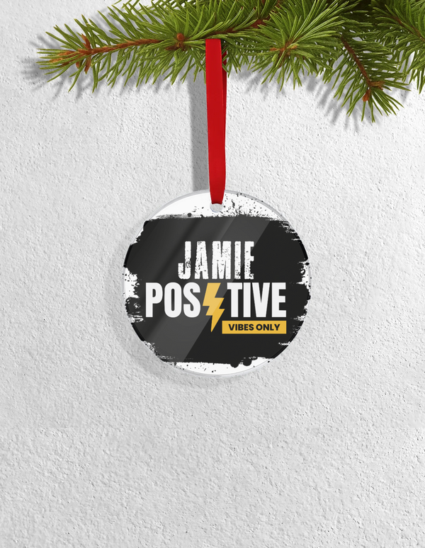 Christmas Ornaments | 3x3-inch | Acrylic UV Printed | Lightweight, Waterproof, Fade-Proof, Satin Ribbon | Unisex Adult | Grunge | Positivity