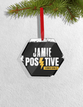 Christmas Ornaments | 3x3-inch | Acrylic UV Printed | Lightweight, Waterproof, Fade-Proof, Satin Ribbon | Unisex Adult | Grunge | Positivity - front_Hexagon - Hexagon - mockup 3