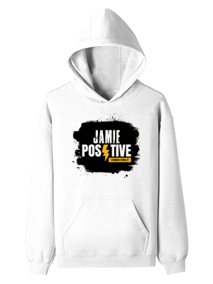 Pullover Hoodie | Unisex Regular Fit | Cotton Blend | Embroidery Ready | All Ages | Grunge | Positivity | Motivation | Birthday | Uplifting - front - White - mockup 1