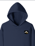 Pullover Hoodie | Unisex Regular Fit | Cotton Blend | Embroidery Ready | All Ages | Grunge | Positivity | Motivation | Birthday | Uplifting - left pocket - Navy Blue - mockup 3