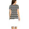 Female A-Line Dress | Women's XS-XXL | Poly Spandex | All-Over Sublimation, Stretchable, Wrinkle-Free, Fade-Resistant | Grunge | Positivity - back - White - mockup 2