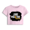 Female Baby Tee | Cropped Fit, Gen Z | 95% Cotton 5% Spandex, DTG | Stretchable, Breathable, Pre-Shrunk | Women | Grunge | Positivity | Motivation - front - Light Baby Pink - mockup 1