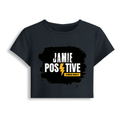 Female Baby Tee | Cropped Fit, Gen Z | 95% Cotton 5% Spandex, DTG | Stretchable, Breathable, Pre-Shrunk | Women | Grunge | Positivity | Motivation - front - Navy Blue - mockup 1