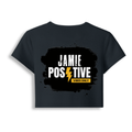Female Baby Tee | Cropped Fit, Gen Z | 95% Cotton 5% Spandex, DTG | Stretchable, Breathable, Pre-Shrunk | Women | Grunge | Positivity | Motivation - back - Navy Blue - mockup 2