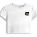 Female Baby Tee | Cropped Fit, Gen Z | 95% Cotton 5% Spandex, DTG | Stretchable, Breathable, Pre-Shrunk | Women | Grunge | Positivity | Motivation - left pocket - White - mockup 3