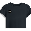 Female Baby Tee | Cropped Fit, Gen Z | 95% Cotton 5% Spandex, DTG | Stretchable, Breathable, Pre-Shrunk | Women | Grunge | Positivity | Motivation - right pocket - Navy Blue - mockup 4