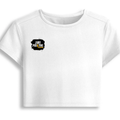 Female Baby Tee | Cropped Fit, Gen Z | 95% Cotton 5% Spandex, DTG | Stretchable, Breathable, Pre-Shrunk | Women | Grunge | Positivity | Motivation - right pocket - White - mockup 4