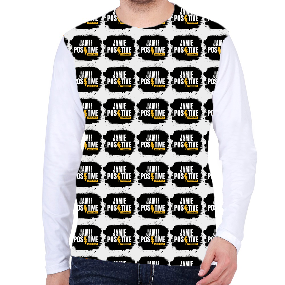 Male Bike Rider T-Shirt | Regular Fit Unisex | 170 GSM Poly Mesh All-Over Print | Lightweight, Fade-Proof, Breathable | Adult | Grunge | Positivity - front - White - mockup 1