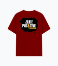 Cotton Stretch T-Shirt | Unisex Adult | 95% Cotton 5% Spandex Blend | 240 GSM, Breathable, Flexible | DTF Print Ready | Grunge | Positivity - back - Red - mockup 2