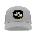 Baseball Ottoman Cap | Universal Fit Adjustable | Polyester Fabric | Structured, Lightweight, Breathable | Unisex Adults | Grunge | Positivity - front - Grey - mockup 1