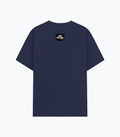 Basic T-Shirt | Unisex Fit, Sizes XS-2XL | 180 GSM Poly-Cotton Blend, DTF Ready | Bio-Wash, Silicon Finish, Durable Stitching | Adults | Grunge - back - Navy Blue - mockup 2