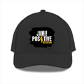 Sports Cap | Adjustable Fit | Polyester | Breathable, Perforated Panels, Embroidery/DTF Printing | Unisex | Grunge | Positivity | Motivation - front - Black - mockup 1