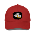 Classic Trucker Cap | Universal Fit | 100% Cotton Front | Mesh Back | Adjustable Snapback | Breathable | Unisex Adult | Grunge | Positivity - front - Red - mockup 1