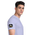 Supima T-Shirt | Unisex Regular Fit, All Ages | 100% Supima Cotton, DTG Printed | Pre-shrunk, Bio-washed, Soft Feel | Unisex | Grunge | Positivity - right sleeve - Lavender - mockup 6
