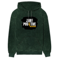 Acid Wash Hoodie | Unisex Regular Fit | 100% Super-Combed Cotton | 300 GSM, Pre-Shrunk, Ribbed Hems & Cuffs | Adults | Grunge | Positivity - front - mockup 1