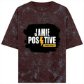 Acid Wash Oversized Tee | Unisex Relaxed Fit | 100% Super-Combed Cotton (240 GSM) DTF | Lycra Ribbed Neck, Pre-Shrunk | Adult | Grunge | Positivity - front - Maroon - mockup 1