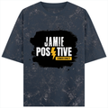 Acid Wash Oversized Tee | Unisex Relaxed Fit | 100% Super-Combed Cotton (240 GSM) DTF | Lycra Ribbed Neck, Pre-Shrunk | Adult | Grunge | Positivity - front - Navy Blue - mockup 1