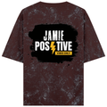 Acid Wash Oversized Tee | Unisex Relaxed Fit | 100% Super-Combed Cotton (240 GSM) DTF | Lycra Ribbed Neck, Pre-Shrunk | Adult | Grunge | Positivity - back - Maroon - mockup 2